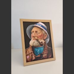 AGF plakat. Den gamle Fisker inkl. ramme