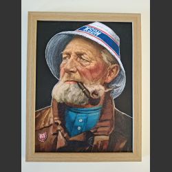 AGF plakat. Den gamle Fisker inkl. ramme