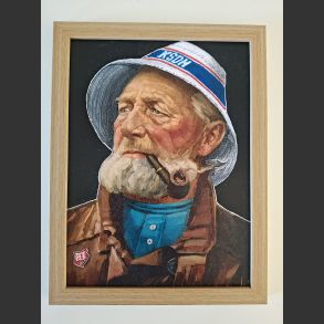 AGF plakat. Den gamle Fisker inkl. ramme