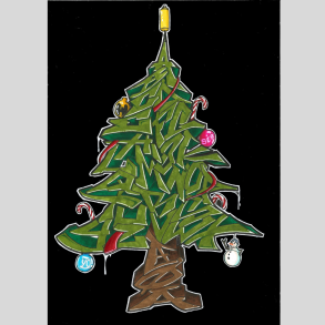 Julekort, graffititr , alfabet