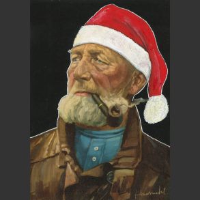 Julekort, den gamle fisker