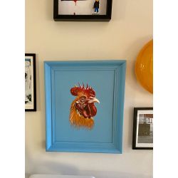 Cock on canvas 