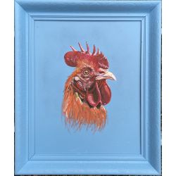 Cock on canvas 