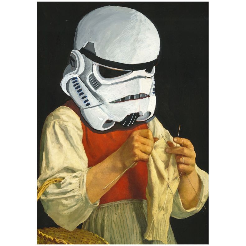 Knit Wars - Strikkekrigen - kunstprint A3