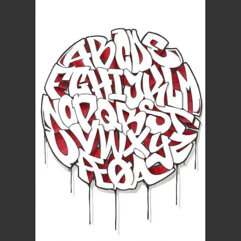Dansk graffiti alfabet, kunstprint